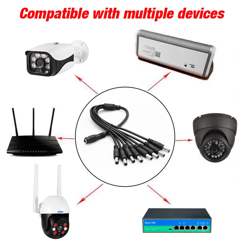 5.5 x 2.1mm 1 Female to 2 4 8  - огляд і ціна Home Security La