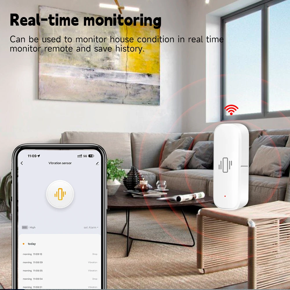 WiFi/Zigbee Smart Vibration Se - огляд і ціна Home Security App