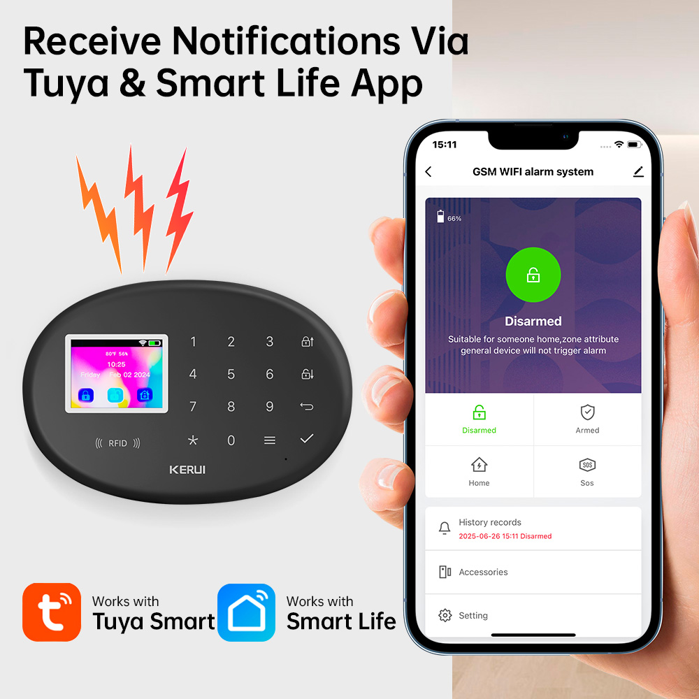 KERUI Alarm Security System W2 - огляд і ціна Home Zone Security App