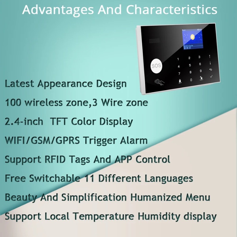 W7B Wireless Wired Alarm Syste - огляд і ціна Home Zone Security App