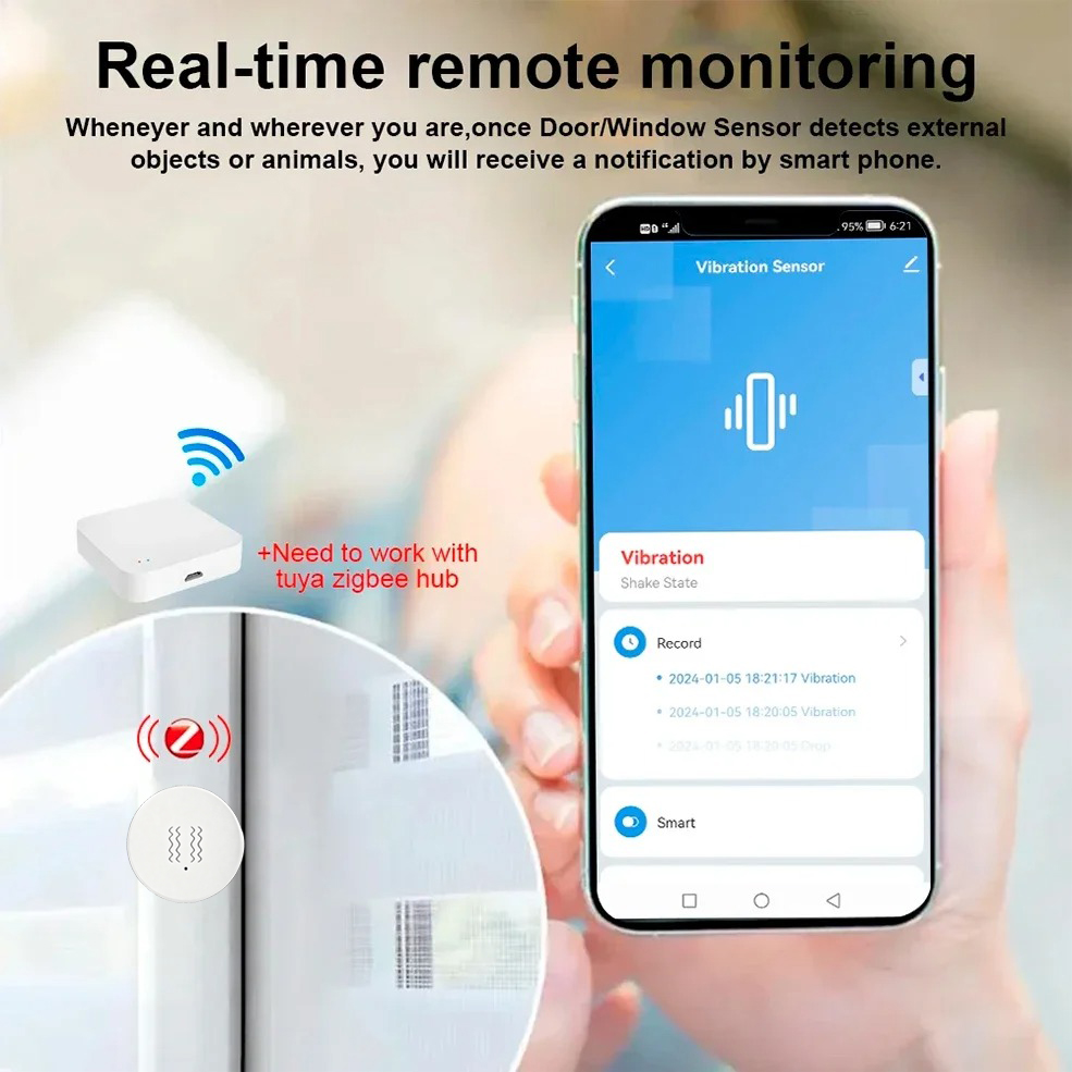 Tuya Zigbee Smart Vibration Se - огляд і ціна Home Security App